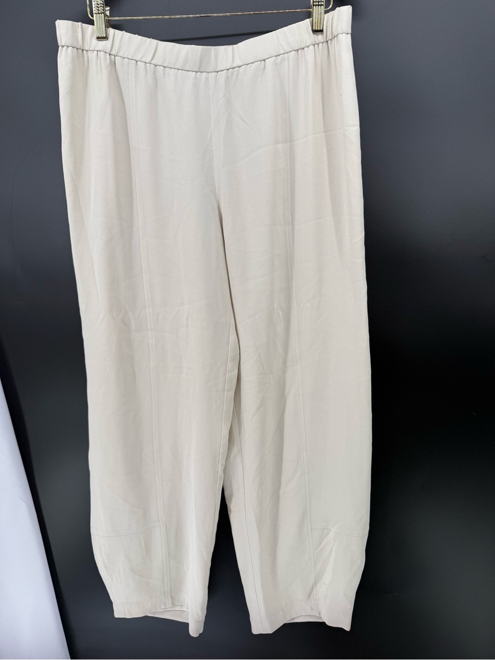Eileen Fisher Women’s Light Cream Elastic-Waist Trousers